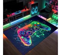 Funvalley Surperfect Alfombra de área de juegos grande para dormitorio de niños, alfombra de control de juegos 3D, alfombra antideslizante para sala de juegos y sala de estar, tapete con temática de
