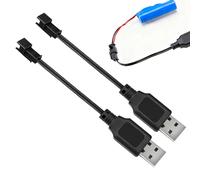 Funver Cargador USB 3.7V de Batería, Cargador Batería Coche rc, Adaptador para Vehículos de Radiocontrol, con Drones RC, Coches, Barcos, Juguetes de Control Remoto