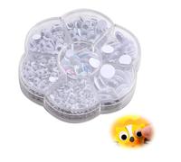 Funver Lot of 700 Ojos Adhesivos para Manualidades, 5-18MM Ojos Manualidades, Large Googly Eyes para Muñecas y Manualidades Autoadhesivos para Costura Amigurumi Pegatinas Decorativas DIY