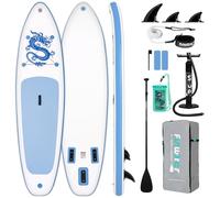FunWater Tabla de Paddle Surf Hinchable, Ultraligera para Todos los Niveles, Tabla de Paddle Surf con Remo Ajustable, Tres Aletas, Kit de Mantenimiento, Conector de Válvula