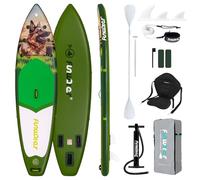 FunWater Tabla Sup Hinchable con Aleta, Bomba, Mochila, Asiento, Remo y Leash en Espiral, Apta para Todos los Niveles de Habilidad