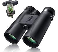 Funwell Prismáticos profesionales de 10 x 42 pulgadas con adaptador de smartphone, compactos, impermeables, de baja visión nocturna, para aves adultas, caza, conciertos, viajes