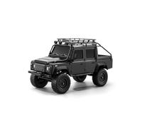 Funwetrike Escala 1/18 RC Rock Crawler, 2.4G 4WD RC Off-Road Truck con luces LED, transmisión de dos velocidades, suspensión independiente, regalos para adultos (RTF/negro)