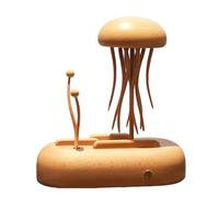 Funwetrike Escultura cinética de medusas de madera, decoración de escritorio móvil recargable con movimiento suave, escultura mecánica hecha a mano para escritorio de oficina, decoración del hogar y