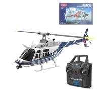 Funwetrike Helicóptero RC para adultos, escala 1/33 C138 206 2.4G de un solo rotor sin Ailerons Helicóptero militar de control remoto para exteriores (versión RTF)