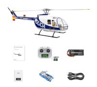 Funwetrike Helicópteros a control remoto, Fly Wing BO105 470, tamaño 2.4G, 6 canales, modelo militar de helicóptero RC con sistema de vuelo GPS y cuatro modos de vuelo, controles ajustables para