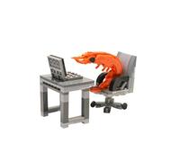 Funwetrike Juego de bloques de construcción de hombre de camarón de 155 piezas de minifigura de camarón - creativo y divertido regalo de decoración de escritorio para personas agotadas en el lugar de