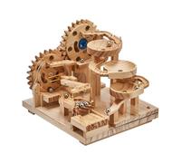 Funwetrike Kit de modelo de madera, pista de canicas, kit de montaje de pista de bolas de acero de madera 3D con bolas, transmisión mecánica, ideal como regalo de Navidad y cumpleaños (SN113+N1)