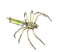 Funwetrike Kit de rompecabezas de metal 3D, modelo de rompecabezas de araña mecánica Steampunk 3D, regalos para adultos para construir (versión de kit/118 piezas)