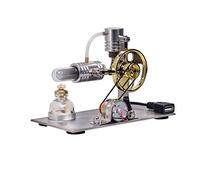 Funwetrike Modelo de motor Stirling de aire caliente, modelo de motor Stirling en forma de L con conector USB y luz nocturna, modelo de experimento científico creativo para regalos
