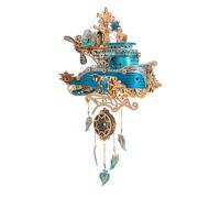 Funwetrike Modelo de rompecabezas de madera 3D, Steampunk Flyship 3D, kit de modelo de madera para adultos para construir con atrapasueños de madera y soporte de exhibición acrílico, regalos creativos