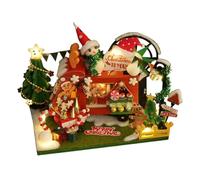 Funwetrike Rompecabezas de madera 3D, kit de modelo de coche de Navidad, decoración temática navideña de madera, regalo perfecto para Navidad (90 piezas)