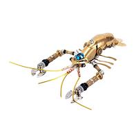 Funwetrike Rompecabezas de metal 3D para adultos, kit de modelo de langosta mecánica 3D de organismo marino, adornos creativos de escritorio, 100 piezas