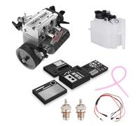 Funwetrike SEMTO Engine ST-NF2 7.0 cc Mini cilindro doble en línea de cuatro tiempos refrigerado por aire nitro motor de combustión interna + potencia de encendido de arranque de cepillo + tubo de