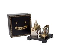 Funwetrike Stirling Kit de modelo de motor de vapor, SE-01 Mini modelo de motor de vapor de haz estacionario que funciona con caldera horizontal y regulador centrífugo (85 piezas)