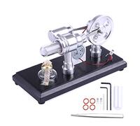 Funwetrike Stirling motor modelo, montaje de doble cilindro, motor Stirling, modelo generador con luces LED, pantalla de escritorio, física, ciencia, experimentos