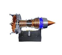 Funwetrike Turbofan Motor de avión que funciona, modelo de motor de aeronave de turbofán funcional simulado TRENT 900 con luz LED, modelo de experimento físico para regalos (versión recargable/50