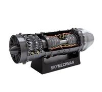 Funwetrike WS-15 Turbofan Kit de modelo de motor que funciona, simulado a escala 1/18, turbofan funcional de avión, modelo de motor a reacción con luz LED, regalo para adultos (más de 50 piezas)
