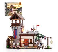 FUNWHOLE Juego de bloques de construcción de iluminación medieval, 964 unidades, castillo medieval, bloques de sujeción, para adultos y jóvenes