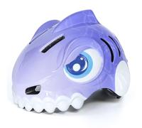 FUNWICT Casco Bicicleta Niño 3D Animados Casco Bici para Niños y Niñas de 3-8 Años Ajustable Casco Bici Bebe con Juego Protectores para Bicicleta, Patinete y Skateboard (Morado, S: 50-54 cm)
