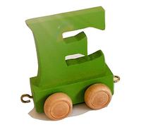 FunWorldToys® - Tren de madera con nombre, diseño de tren de madera (letra E)