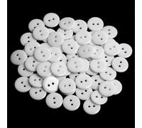 FunWorth Botones de resina, 60 botones de 15 mm y 4 agujeros, ideales para coser, manualidades y proyectos de bricolaje, uso versátil (Blanco)