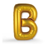 FUNXGO Globo de Foil XXL Letra B Oro - Relleno con Helio o Aire - Ideal para Cumpleaños, Boda, Aniversario & Fiesta - Globo Letra B Oro