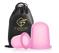 Funxim Copas Masaje Celulitis, 2 Piezas Pequeñas Copas Cuerpo Silicona Anti Celulitis Ventosas Cuidado para Cara Cuello Espalda Salud Mejora la Circulación Rosa
