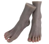 Funxzior Modelo de Pie Masculino en Silicona a Escala 1:1 Réplica Anatómica Realista con Venas Visibles 5 Tonos de Piel Flexible para Exhibición Arte y Educación (Negro Oscuro, Mujer, 1 Par)