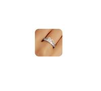 FUNYCHEN Joyería de plata de ley, anillos inspiradores para hija, anillo de pico de cristal 925 para mujeres y niñas, anillo ideal para regalo de cumpleaños, talla 5-10, Metal no precioso, Sin gemas.