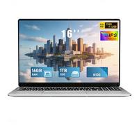 FUNYET 2026 Ordenador Portátil 16 Pulgadas Celeron N100 Quad-Core hasta 3.4GHz Laptop 16GB RAM 1TB SSD Win 11 FHD 1920×1200 USB 3.0 BT 5.0 WiFi 5 HDMI Teclado Retroiluminado Convertible