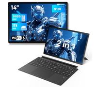 FUNYET Portátil 2 en 1, Sistema Win 11 de 14 Pulgadas Laptop, procesador N100, 16 GB de RAM + 1 TB de SSD Notebook, Teclado retroiluminado, Pantalla táctil y Puerto Tipo C 2in1 Laptop