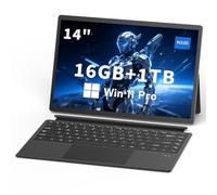 FUNYET Portátil 2 en 1, Sistema Win 11 Pro de 14 Pulgadas Laptop, con procesador N100, 16 GB de RAM + 1 TB de SSD Notebook, Teclado retroiluminado, Pantalla táctil y Puerto Tipo C Laptop