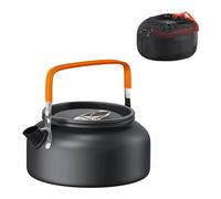 FUNYKICH 1.2 L Hervidor de Camping con Bolsa de Transporte, Tetera/Cafetera Portátil de Aluminio, Estufa de Calentamiento Rápido para Fuego Abierto, Mango Aislante, para Camping Picnic Senderismo