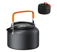FUNYKICH 1.8 L Hervidor de Camping con Bolsa de Transporte, Tetera/Cafetera Portátil de Aluminio, Estufa de Calentamiento Rápido para Fuego Abierto, Mango Aislante, para Camping Picnic Senderismo
