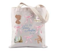 FUNYSO Austen Era Gift Regency Book Lover Gift Jane Book Fans Gift Library Readers Gift Austen Bookish Tote Bag, Austen Era Regency Reino Unido, 28 inches