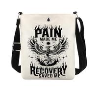 FUNYSO Bolsa bandolera de sobriedad, regalo de recuperación de adicciones, regalo de recuperación de dolor, recuperación y salvo, bolsa cruzada, Pain Made UK, 0