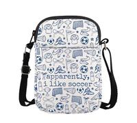 FUNYSO Bolsa cruzada con texto en inglés "Apparently I Like Soccer Gift Fútbol Career Soccer & Football Lover Gift Sports Fans Encourage", Like Soccer Cb UK