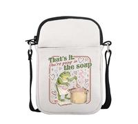 FUNYSO Bolsa cruzada para amantes de las ranas, regalo sarcástico con texto en inglés "That's It You're Going in the Soup", In the Soup Cb UK