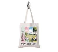 FUNYSO Bolsa de lona para regalo de golf, bolsa de compras y golf, regalo para jugadoras de golf para mujeres, Plgolf Tote Uk, 0