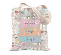 FUNYSO Bolsa de mano con diseño de olas de barco, rayos de sol, crucero, vacaciones de verano, vida marina, regalo para mejores amigos, tiempo de crucero, Ship Waves Tote UK, 0