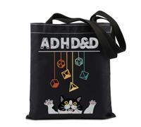 FUNYSO Bolsa de regalo para jugadores de D&D, Dungeons and Cat RPG, regalo para jugadores de DND, amantes de los gatos, bolsa de regalo, Videojuego TDAH Reino Unido, 0