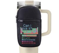 FUNYSO Bolsa para botella de agua con tabla periódica de elementos, regalo para amantes de la química, laboratorio de química, regalo para amantes de la química, Can I Lick It Wb Pouch UK, Bolsa para