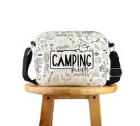 FUNYSO Camp Life Gift RV Gift Campamento Consejero Regalo al aire libre Mercancía Camping Modo Bolsa cruzada, Modo camping Reino Unido, 0
