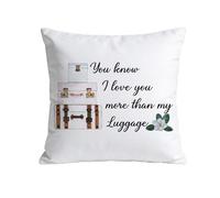 FUNYSO Funda de almohada para amantes de la comedia con texto en inglés «You Know I Love You More than my Luggage PC»
