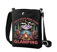FUNYSO Glamping Gift for Women Life Is Better When You're Glamping Nature Lover Bandolera Bolsa de hombro para fogatas, When You're Cr Uk, 0