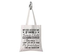 FUNYSO Grandma Gift My Kids Accused Me Of Have A Favorite Child Funny Saying Tote Bag Sarcástico Grandparent Shopping Bag, Of Having Tote Uk, 0