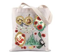 FUNYSO Green Castle Witch Movie Gift Yellow Brick Road Red Slipper Gift Musical Lover Theatre Nerd Tote Bag, Off to See Uk, 0