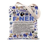 FUNYSO Sorority Paraphernalia Gift Sorority Gift Fine Women Greek Sisterhood Best Friend Sister Blue Tote Bag, Bule Finer UK, 0