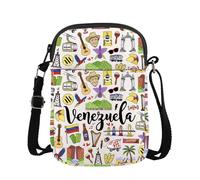 FUNYSO Venezuela - Bolsa cruzada de viaje para regalo de Venezuela Arepas Cattleya Angel Falls, regalo de América Latina, Venezuela Scb Reino Unido
